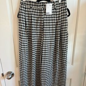 H&M wide leg pants B&W houndstooth US size 4